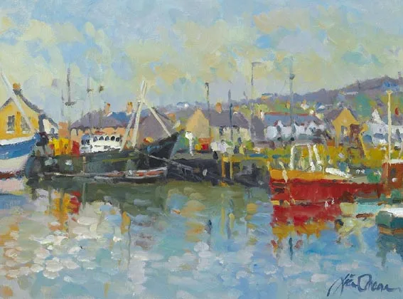Liam Treacy, CORNER OF THE HARBOUR, ARKLOW, oil on canvas