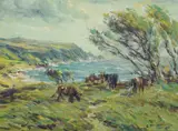 Charles McAuley, COASTAL LANDSCAPE WITH CATTLE