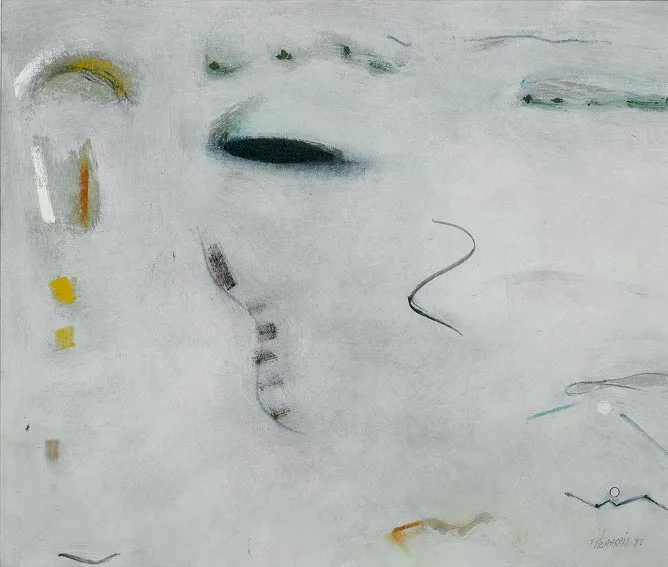 ISLANDS by Mike Fitzharris, oil on board, sold Nov 2004