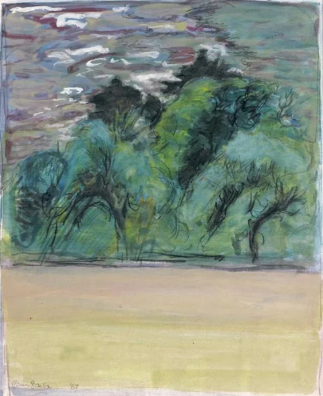BOOTERSTOWN, COUNTY DUBLIN by Brian Bourke, watercolour, gouache and pencil on paper, sold Nov 2004
