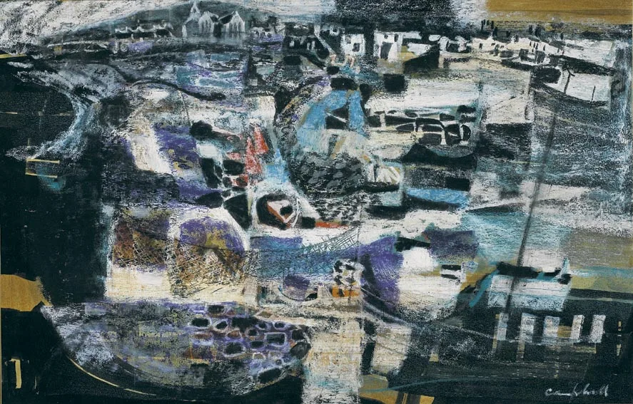 ROUNDSTONE by George Campbell, watercolour and crayon, sold Nov 2004