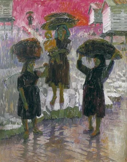 Alicia Boyle, KELP GATHERERS, EL PINDO, oil on canvas