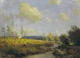 Frank McKelvey, CATTLE GRAZING NEAR A ROCKY STREAM, COUNTY ANTRIM