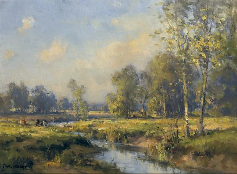 LAGAN RIVER, COUNTY DOWN by Frank McKelvey, oil on canvas, sold Nov 2004