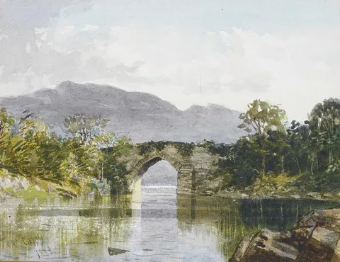 BRICKEEN BRIDGE, KILLARNEY by Joseph William Carey, watercolour over pencil, sold Nov 2004