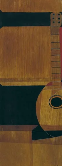 GUITAR by Colin Middleton, 1972, oil on panel, offered Nov 2004