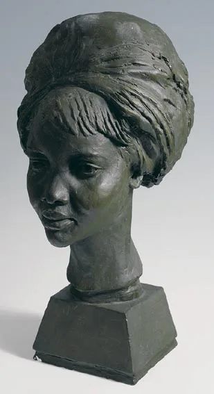 Yann Goulet, LOUISA, patinated plaster maquette for bronze