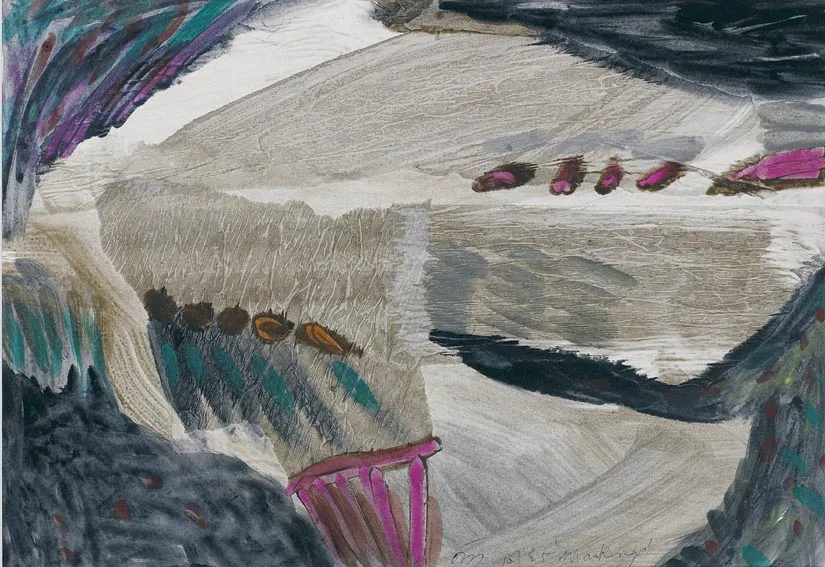 Tony O'Malley, MARKINGS I, watercolour and gouache