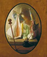 Stuart Morle, STILL LIFE WITH PALETTE AND CONCH SHELL