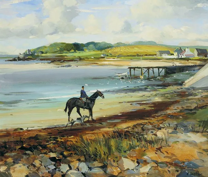 MORNING EXCERCISE by Kenneth Webb, oil on canvas, sold Nov 2004