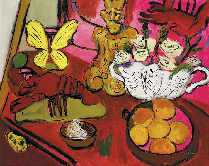 Elizabeth Cope, STILL LIFE WITH LOBSTER, oil on canvas