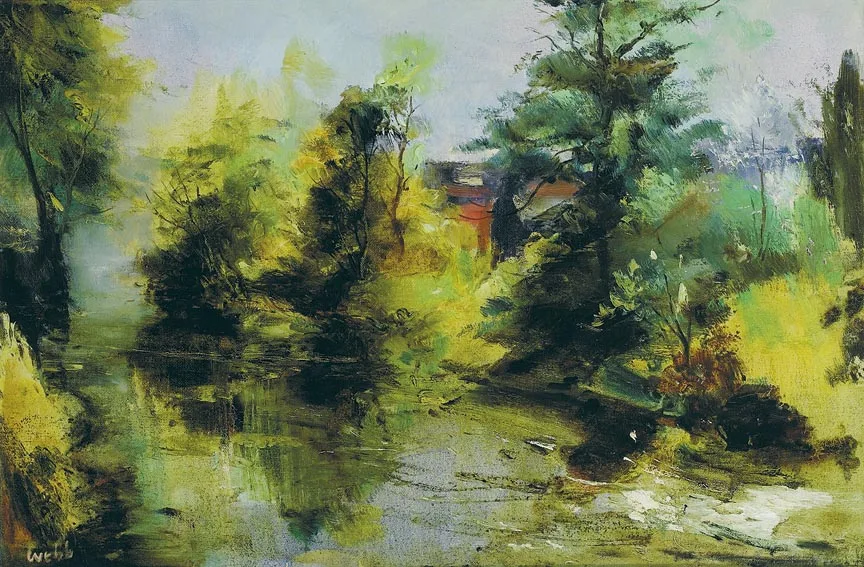 TROUT STREAM by Kenneth Webb, oil on canvas, sold Nov 2004