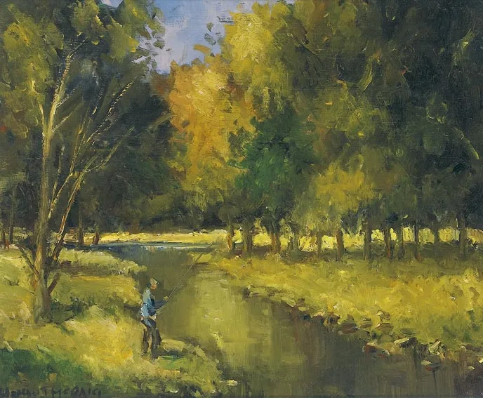 RIVER ERRIFF, LEENANE, CONNEMARA by Norman J. McCaig, oil on board, sold Nov 2004