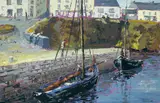 Ivan Sutton, GALWAY HOOKERS BERTHED AT ROUNDSTONE HARBOUR, COUNTY GALWAY