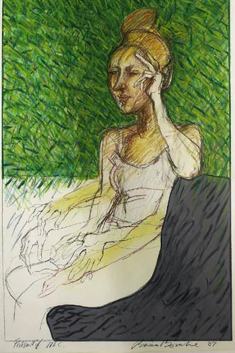 Brian Bourke, PORTRAIT OF M.C., gouache and pastel on paper