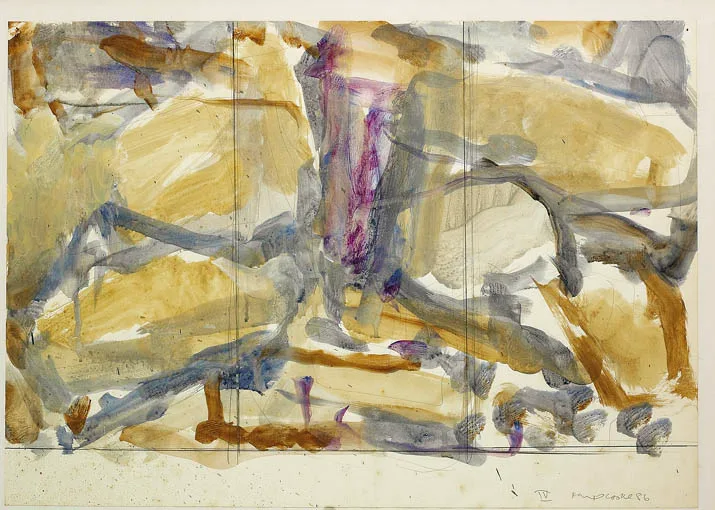LANDSCAPE IV by Barrie Cooke, watercolour over pencil on paper, sold Sep 2004