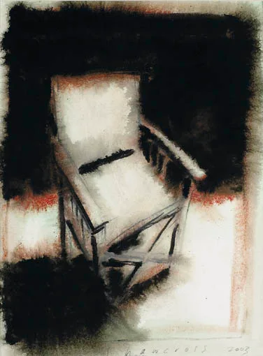 DIRECTOR'S CHAIR by Neil Shawcross, watercolour, sold Sep 2004