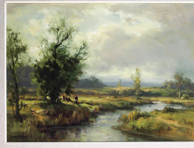 LAGAN RIVER AT MAZE, COUNTY DOWN by Frank McKelvey, oil on canvas, offered Sep 2004