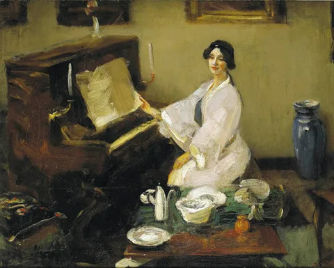 Sir John Lavery, WOMAN IN A JAPANESE GOWN, oil on canvas
