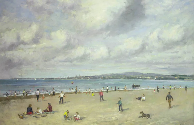 David Hone, A SUMMER'S DAY, SANDYMOUNT STRAND, oil on canvas