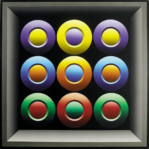 COMPLEMENTARY ROTATION by Francis Tansey, acrylic on canvas, sold Sep 2004