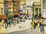 James Le Jeune, DUBLIN STREET SCENE (VIEW ALONG WESTMORELAND STREET TOWARDS COLLEGE GREEN)
