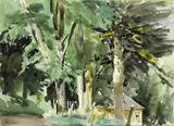 Tom Nisbet, WOODED LANE AND COTTAGE