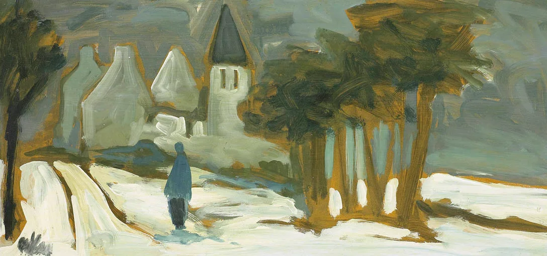 HOME TO THE FIRE by Markey Robinson, oil on board, sold Sep 2004