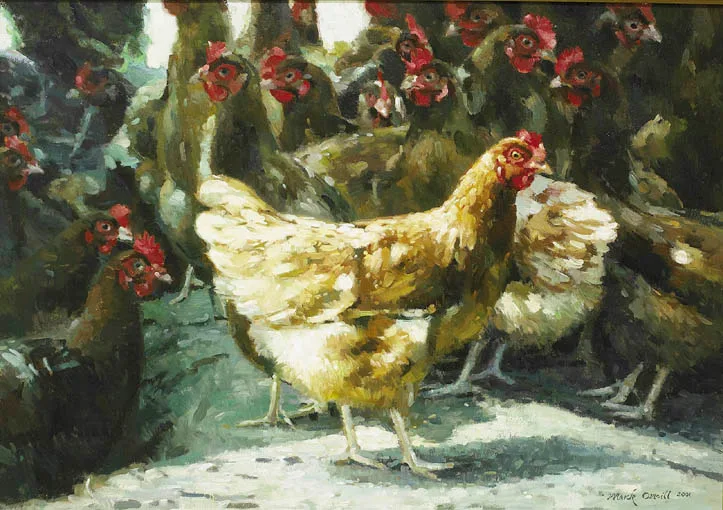 RED ALERT by Mark O'Neill, oil on board, sold Sep 2004