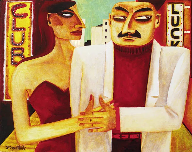 NIGHT CLUB by Graham Knuttel, oil on canvas, sold Sep 2004