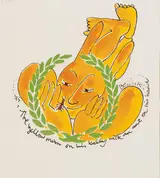 Pauline Bewick, THE YELLOW MAN ON HIS BELLY WITH AN ANT ON HIS HAND