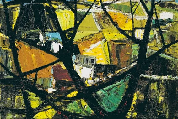 DONEGAL MOSAIC by Kenneth Webb, oil on canvas laid on board, sold Apr 2004