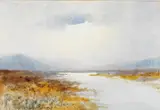 William Percy French, BOG LAKE WITH SUN BREAKING THROUGH CLOUDS
