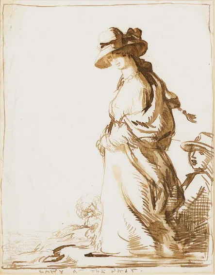 CANY AT THE FIRST by William Orpen, pen and ink on paper, sold Apr 2004