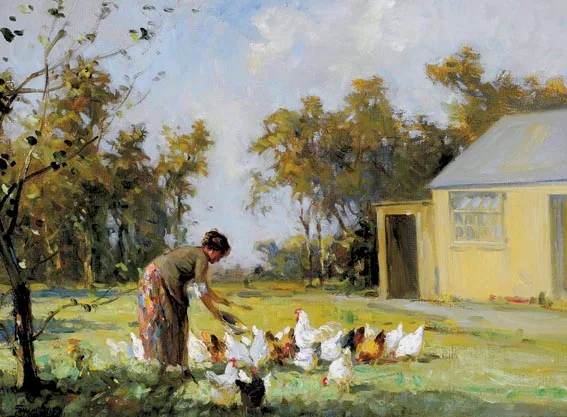 MIXED FLOCK by Frank McKelvey, oil on canvas, sold Apr 2004