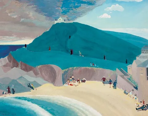 THE ISLAND, ST. IVES by Medora Heather Bent, watercolour and gouache, sold Apr 2004