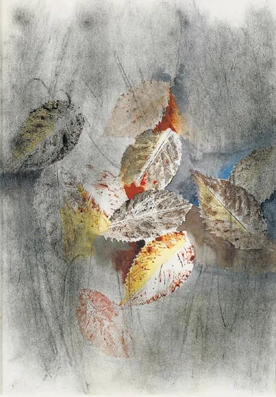 Richard Kingston, LEAVES, WELLINGTON ROAD, watercolour and pastel