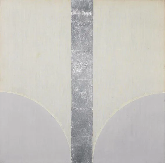 SILVER PAINTING 1/84 by Patrick Scott, silver leaf and acrylic on canvas, offered Apr 2004