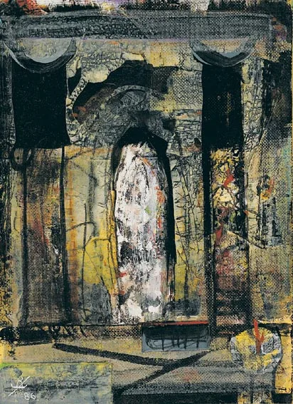 John Kingerlee, CATHEDRAL, collage and acrylic on board