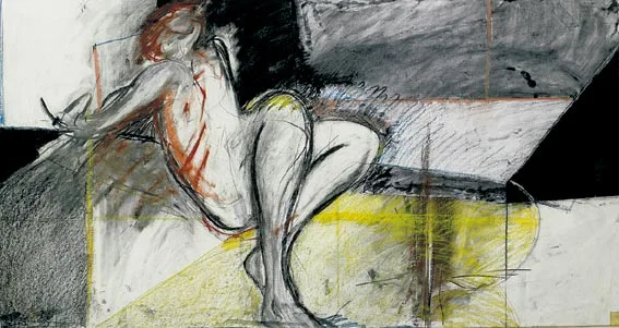 Cecily Brennan, FIGURE, charcoal and pastel on paper