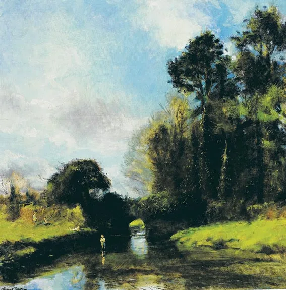 SPRING ON THE BROADMEADOW by Thomas Ryan, oil on canvas, sold Apr 2004