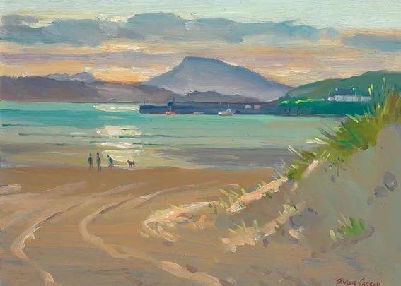 WINTER EVENING, DOWNINGS by Robert Taylor Carson, oil on board, sold Apr 2004
