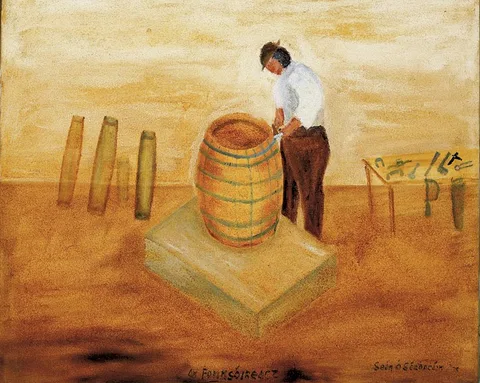 AN FONNSóIREACT (THE COOPER) by Seán O Séadhacháin, acrylic on canvas, offered Apr 2004