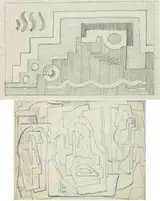 Mainie Jellett, COMPOSITION WITH THREE ELEMENTS and RUG DESIGN (A PAIR)