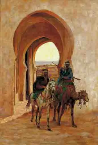 Aloysius C. OKelly, ENTERING THE GATE, oil on canvas