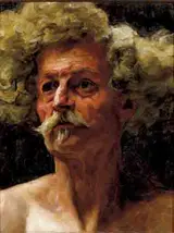 Aloysius C. OKelly, MALE STUDY (WITH A WOODLAND RIVER ON REVERSE)