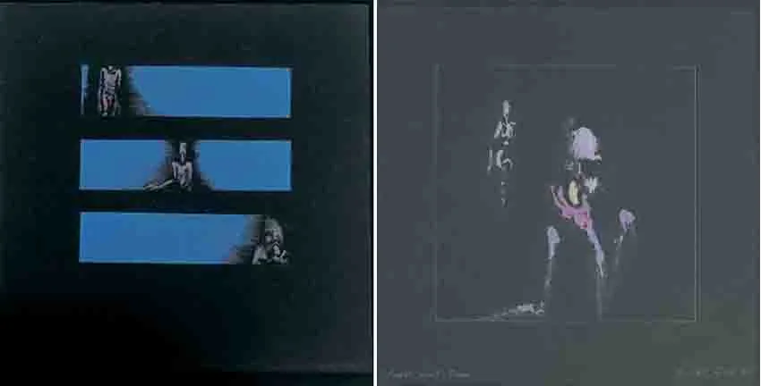 Dorothy Cross, KRAPPS' LAST TAPE I & II (A PAIR), ink on tinted paper