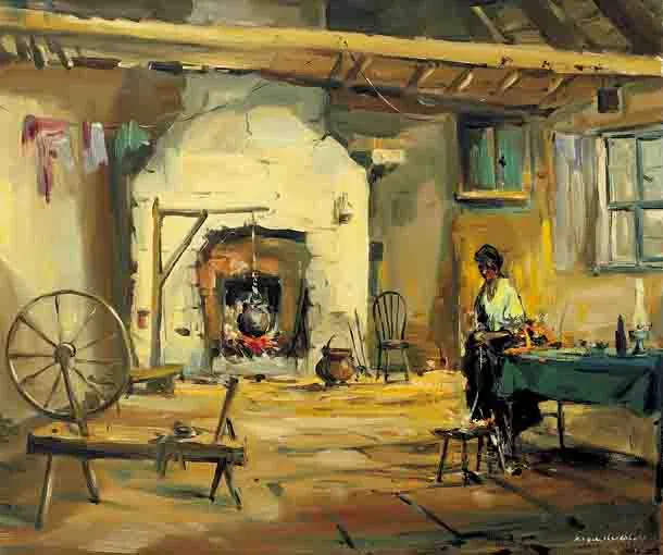 Kenneth Webb, COTTAGE INTERIOR, oil on canvas