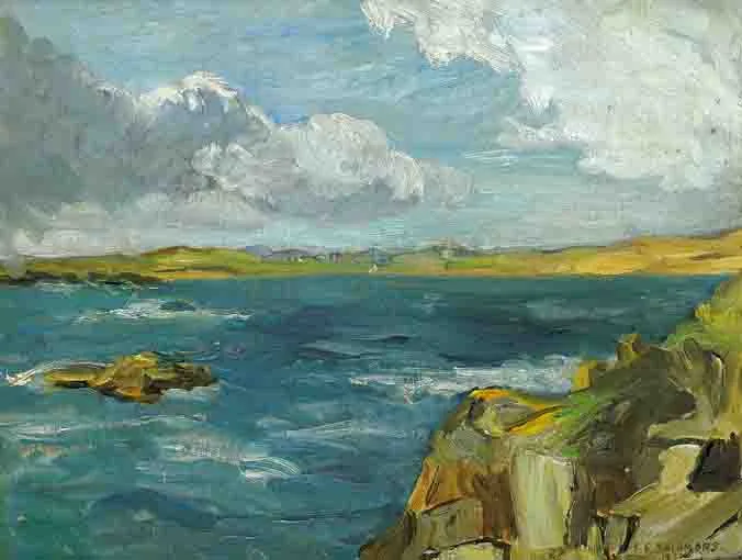SEASCAPE, DONEGAL by Estella Solomons, oil on canvas laid on board, sold Nov 2003