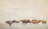 Andrew Nicholl, CATTLE IN HYDE PARK (A SERIES OF THREE STUDIES)